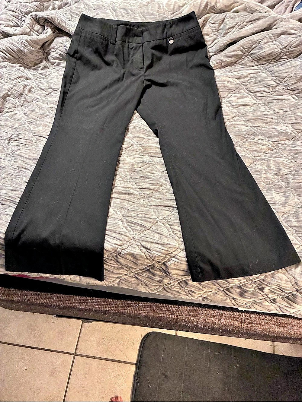 New York & Company Stretch Dress Pants Black Bootcut Size 14 Petite